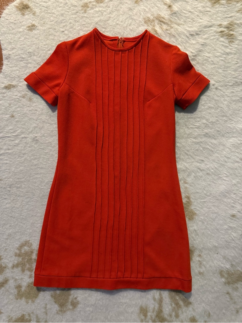 Vintage Red Short Sleeve Shift Dress
